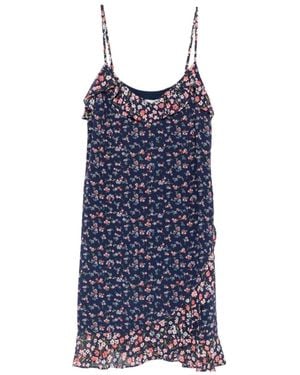 Michael Kors Floral-Print Ruffled Dress - Blue