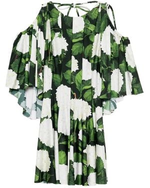Oscar de la Renta Floral Mini Dress - Green
