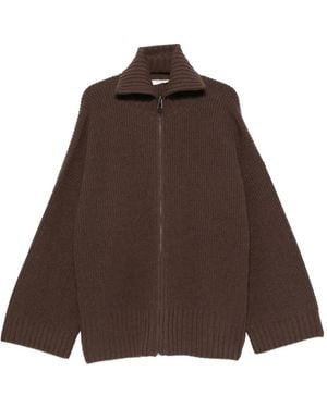 Frankie Shop Gerippter Veda Cardigan Mit Reißverschluss - Braun