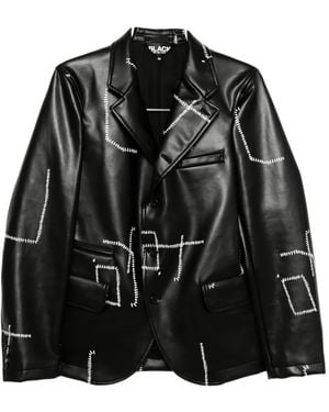 COMME DES GARÇON BLACK Sakko mit Stitch-Detail-Print - Schwarz