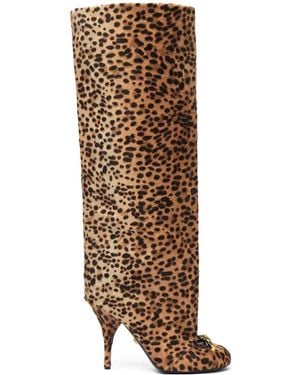 Versace Opera Bow 105mm ロングブーツ - ナチュラル