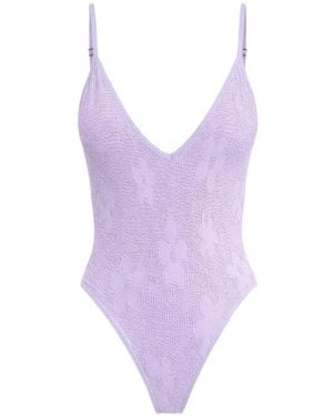 Bondeye Textured-Floral Swimsuit - Purple