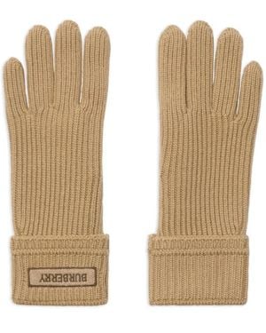 Burberry Logo-Patch Gloves - Natural