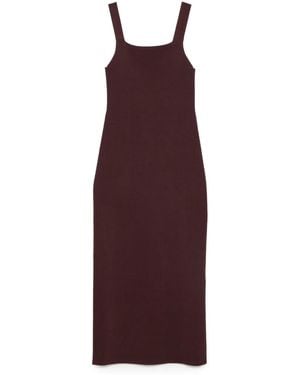 KHAITE Vestido midi Dixi con cuello cuadrado - Morado
