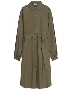 Closed Belted Midi Dress - Natural