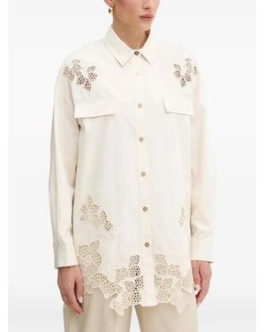 Marciano Chemise À Appliqué Floral - Blanc