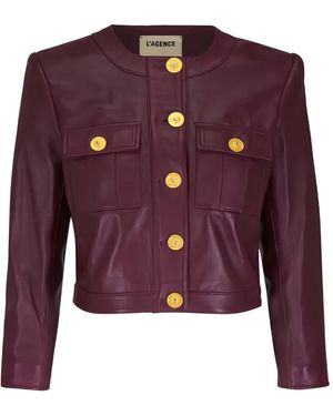 L'Agence Deidra Cropped Jacket - Purple