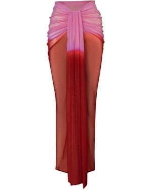 Baobab Ombre Draped Skirt - Red