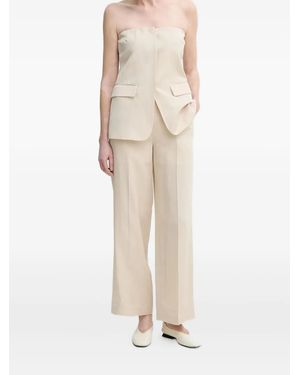 Isabelle Blanche Pantalon Ample À Design Plissé - Neutre