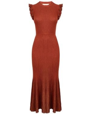 Ulla Johnson Noelle Ruffled Midi Dress - Red