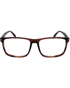 David Beckham Square-Frame Glasses - Brown