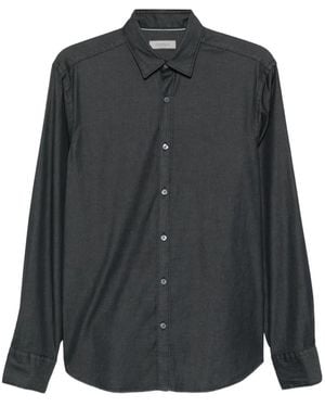 Canali Long-Sleeve Button-Fastening Shirt - Black