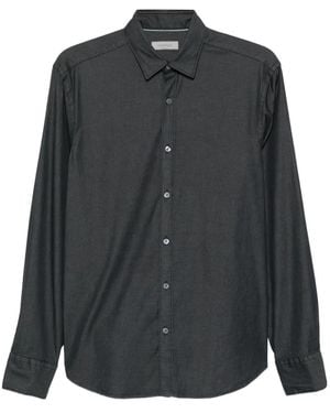 Canali Long-Sleeve Button-Fastening Shirt - Black