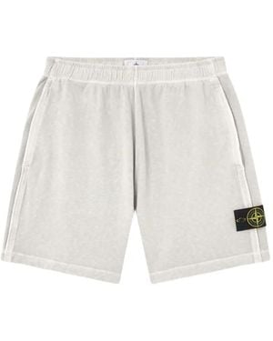 Stone Island Elasticated Badge Shorts - White