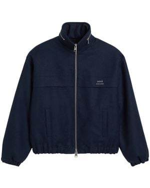 Ami Paris フーデッド ジャケット - ブルー