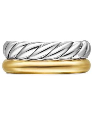 David Yurman Anello Rigido Dy Mercer Two Row - Bianco