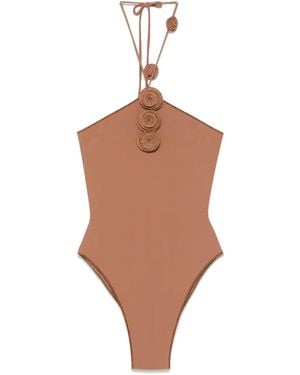 LaRevêche Maillot De Bain À Appliqués Fleurs - Blanc