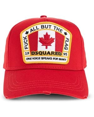 DSquared² Flag-Patch Baseball Cap - Red