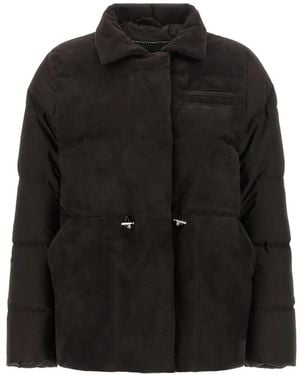 Kiton Drawstring Quilted Down Jacket - Black