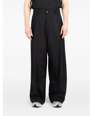 Societe Anonyme Button Pleated Trousers - Black