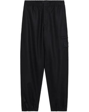 Stone Island Pantalones De Chándal 3100024 S.I Ghost De Lana Y Nylon - Negro