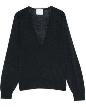 forte_forte Pull À Col V - Noir