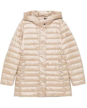 Woolrich Quilted Hooded Coat - Natural