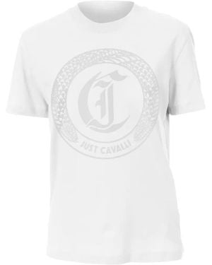Just Cavalli Logo-Print Crew-Neck T-Shirt - White