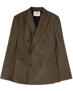 RETORI Double-Breasted Peak-Lapel Wool Blazer - Brown