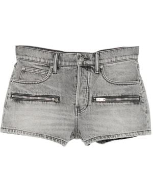 Alexander Wang Zip-Pocket Denim Shorts - Gray