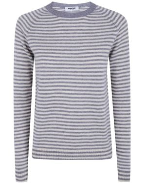 Base London Striped Cashmere Jumper - Blue