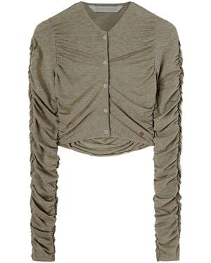 Palm Angels Gerüschter Cropped-Cardigan - Grün