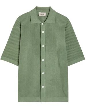 Forét Textured-Knit Short-Sleeve Shirt - Green