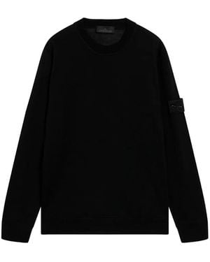 Stone Island 5100074 Light Pure Rws Wool_S.I. Ghost Sweater - Black