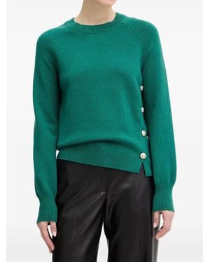 Morgan Geknöpfter Pullover Mit Raglanärmeln - Grün