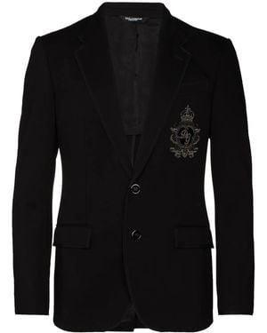 Dolce & Gabbana ドルチェ&ガッバーナ ロゴパッチ ジャケット - ブラック