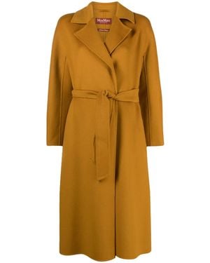 Max Mara Belted Knitted Coat - Yellow