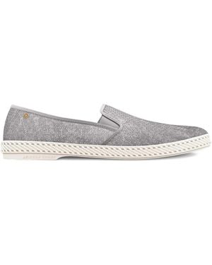 Riviera Perforated Suede Loafers - White
