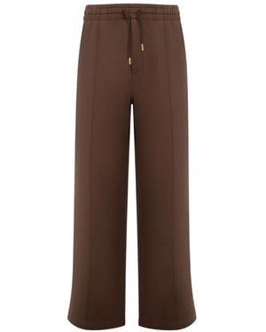 CASABLANCA Embroidered Pintuck Track Pants - Brown