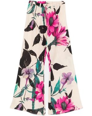 Hannes Roether Hose Mit Blumen-Print - Pink