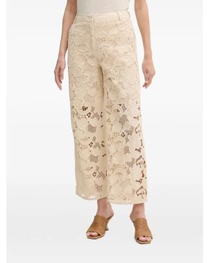 Sisley Pantalon Court En Guipure - Natural