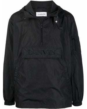 Lanvin Logo Embroidered Windbreaker - Black