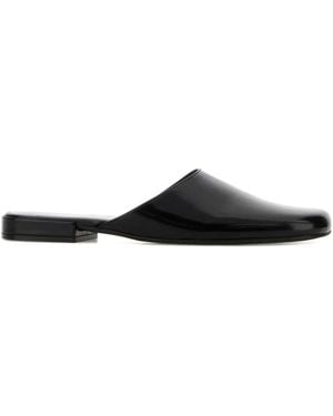 The Row Penelope Leather Mules - Black