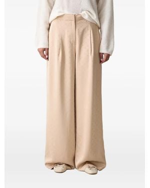 Scotch & Soda Eleni Jacquard Palazzo Trousers - Natural