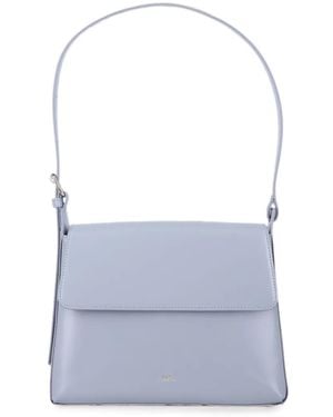 A.P.C. Virginie Logo-Print Leather Tote Bag - White