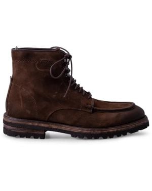 LES HÉRITIERS The Boot Lace-Up Suede Boots - Brown