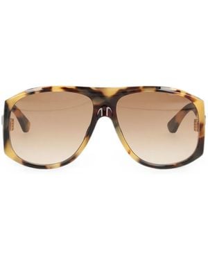 Chloé Tortoiseshell-Effect Pilot-Frame Sunglasses - Natural