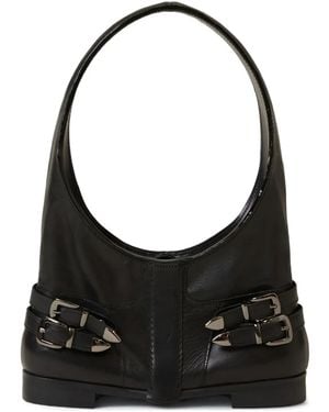 Eden Ten Bootbag Buckle-Detail Leather Tote Bag - Black