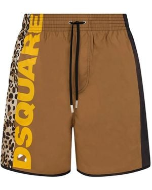 DSquared² Logo-Detail Swim Shorts - Orange