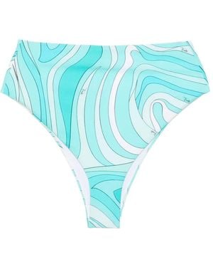 PUCCI High-Waist Bikini Bottoms - Blue